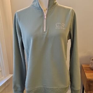 Vineyard Vines Sage Green Quarter-Zip Sweater